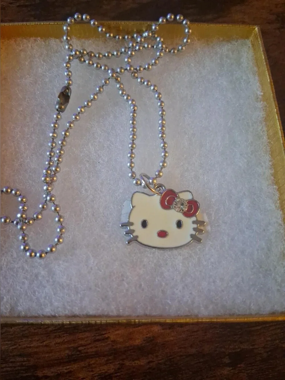 Hello Kitty Red Bow Pendant Necklace for Kids